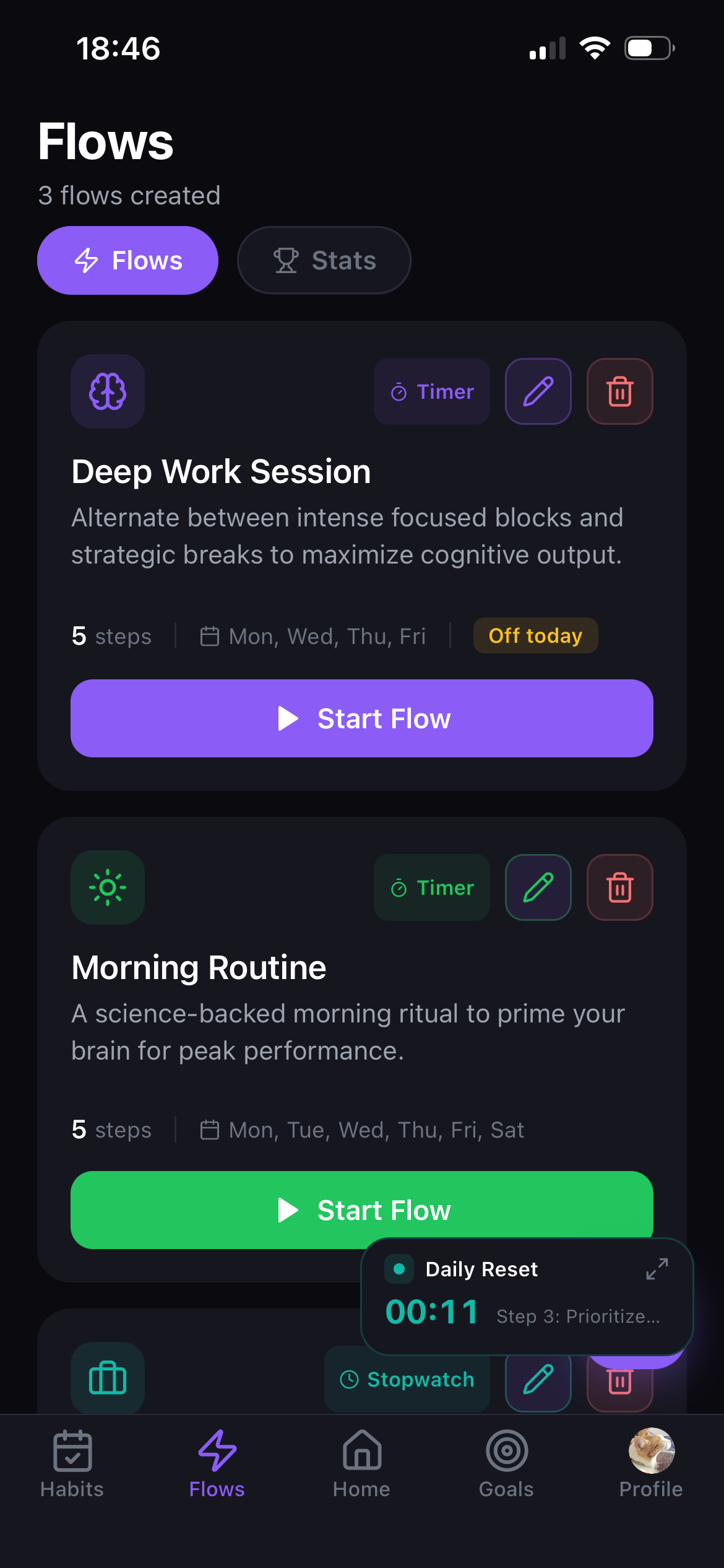 Flow screen image